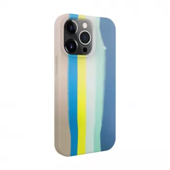 Evelatus Capa de silicone para Apple iPhone 15 Pro Max multicolor azul rosa