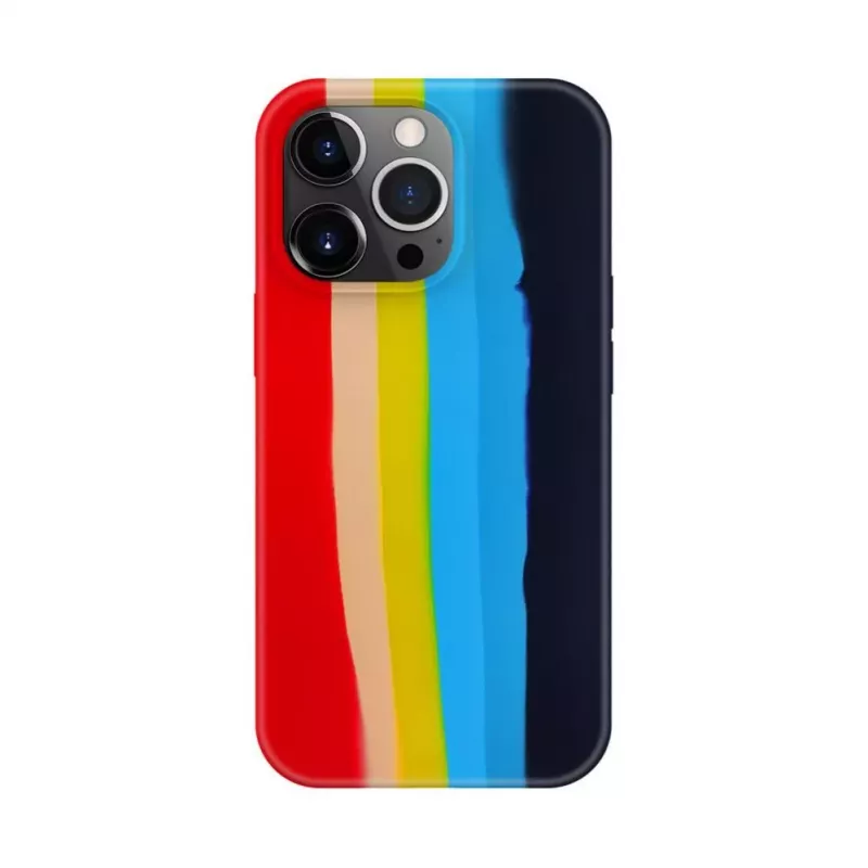 Evelatus Capa de silicone para Apple iPhone 15 Pro Max multicolor arco-íris