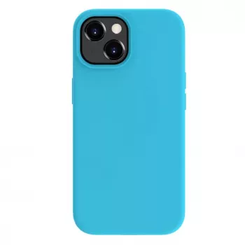Evelatus Capa de silicone Premium Soft Touch para Apple iPhone 15 Plus azul ciano