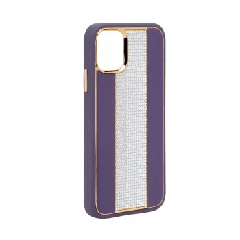 iLike Capa com diamantes e pele para Apple iPhone 11 roxa