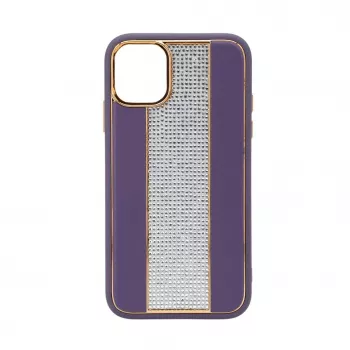iLike Capa com diamantes e pele para Apple iPhone 11 roxa