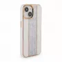 iLike Capa com diamantes e pele para Apple iPhone 15 branca
