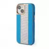 iLike Capa com diamantes e pele para Apple iPhone 15 azul