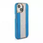 iLike Capa com diamantes e pele para Apple iPhone 15 azul