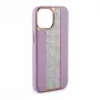 iLike Capa com diamantes e pele para Apple iPhone 15 Pro rosa areia