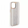iLike Capa com diamantes e pele para Apple iPhone 15 Pro Max branca