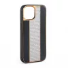 iLike Capa com diamantes e pele para Apple iPhone 15 Pro Max preta