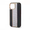 iLike Capa com diamantes e pele para Apple iPhone 15 Pro Max preta