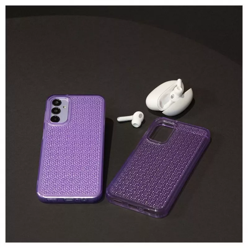 iLike Capa de silicone Shine transparente para Samsung Galaxy A14 5G violeta