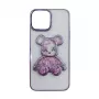 iLike Capa de silicone Print Desire Bear para Apple iPhone 11 roxa