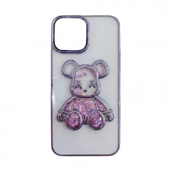 iLike Apple iPhone 14 Capa de silicone Print Desire Bear roxo