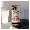 iLike Apple iPhone 14 Pro Capa de silicone Print Desire Bear rosa