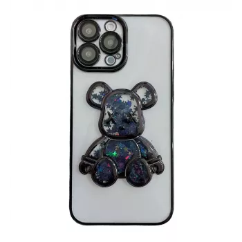 iLike Apple iPhone 15 Pro Capa de silicone Print Desire Bear preto