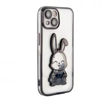 iLike Apple iPhone 13 Capa de silicone Print Desire Rabbit preto
