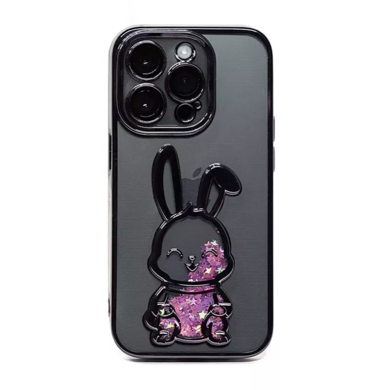 iLike Apple iPhone 13 Pro Capa de silicone Print Desire Rabbit roxo