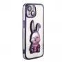 iLike Apple iPhone 14 Capa de silicone Print Desire Rabbit roxo
