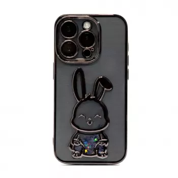 iLike Apple iPhone 14 Pro Capa de silicone Print Desire Rabbit preto