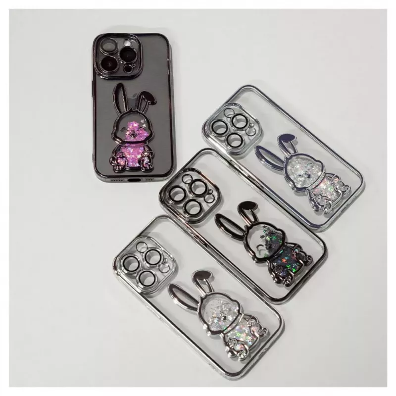 iLike Apple iPhone 14 Pro Capa de silicone Print Desire Rabbit preto
