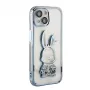 iLike Apple iPhone 15 Capa de silicone Print Desire Rabbit azul