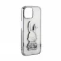 iLike Apple iPhone 15 Capa de silicone Print Desire Rabbit prateado