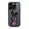iLike Apple iPhone 15 Pro Capa de silicone Print Desire Rabbit roxo