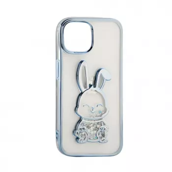 iLike Apple iPhone 15 Pro Capa de silicone Print Desire Rabbit azul