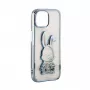 iLike Apple iPhone 15 Pro Capa de silicone Print Desire Rabbit azul