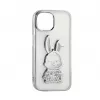 iLike Apple iPhone 15 Pro Capa de silicone Print Desire Rabbit prateado