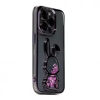iLike Apple iPhone 15 Pro Max Capa de silicone Print Desire Rabbit roxo