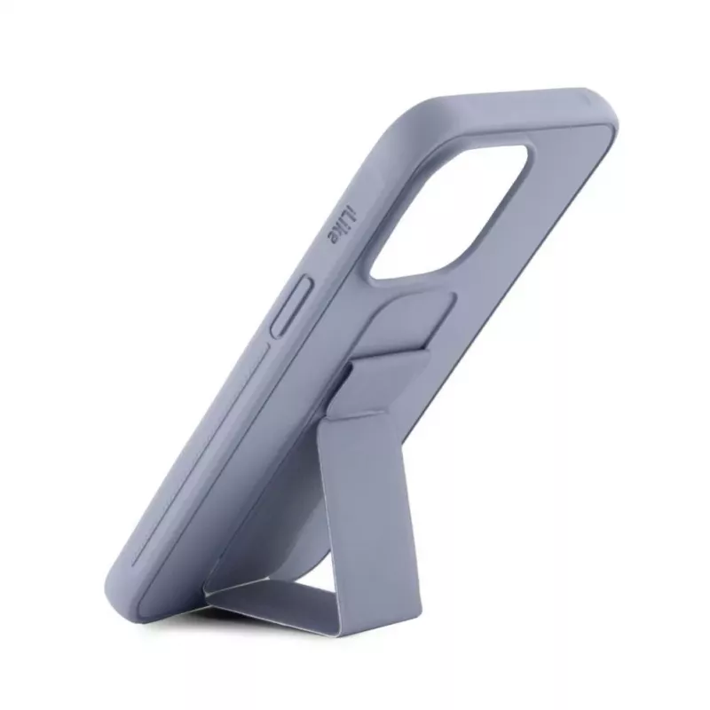 iLike Capa de silicone com suporte para Apple iPhone 13 roxa