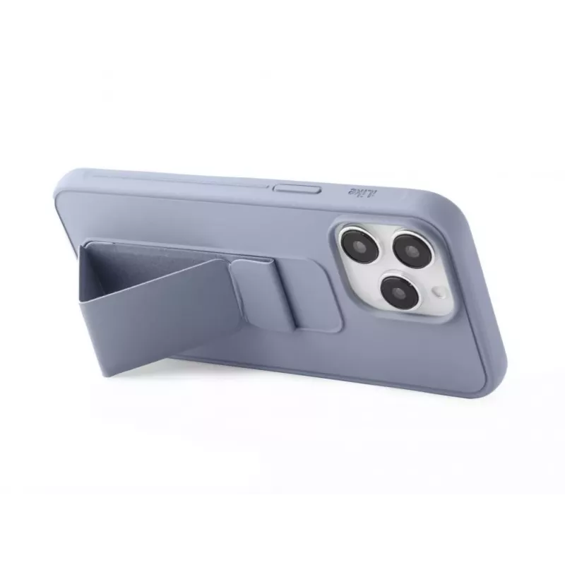 iLike Capa de silicone com suporte para Apple iPhone 14 Pro roxa