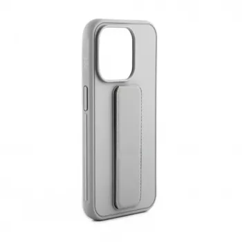 iLike Capa de silicone com suporte para Apple iPhone 15 prateada