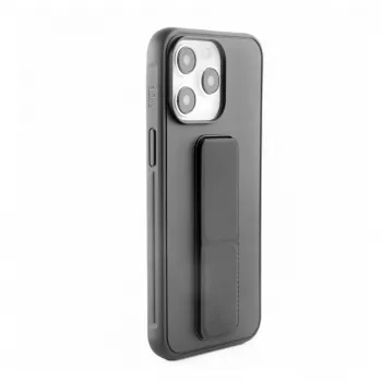 iLike Capa de silicone com suporte para Apple iPhone 15 Pro preta