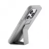 iLike Capa de silicone com suporte para Apple iPhone 15 Pro prateada