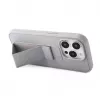 iLike Capa de silicone com suporte para Apple iPhone 15 Pro prateada