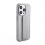 iLike Capa de silicone com suporte para Apple iPhone 15 Pro prateada