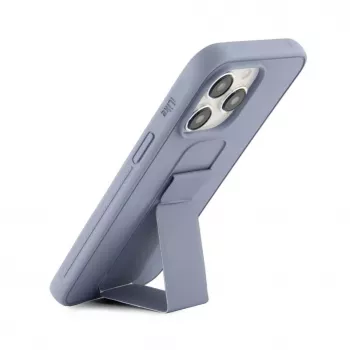 iLike Capa de silicone com suporte para Apple iPhone 15 Pro roxa