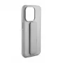 iLike Capa de silicone com suporte para Apple iPhone 15 Plus prateada