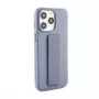 iLike Capa de silicone com suporte para Apple iPhone 15 Pro Max roxa