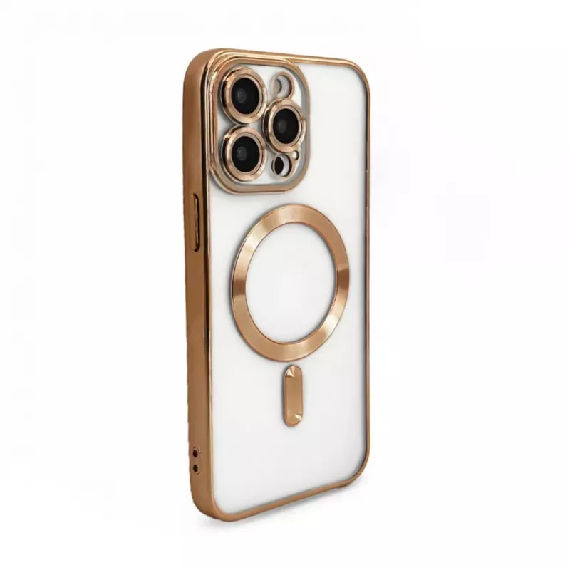 iLike Capa TPU Electroplate com MagSafe transparente dourada para Apple iPhone 15 Pro