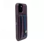 iLike Apple iPhone 14 Capa com suporte de bolso em pele roxa