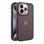 iLike Apple iPhone 15 Pro Max Capa Magsafe com moldura dupla em metal vermelha
