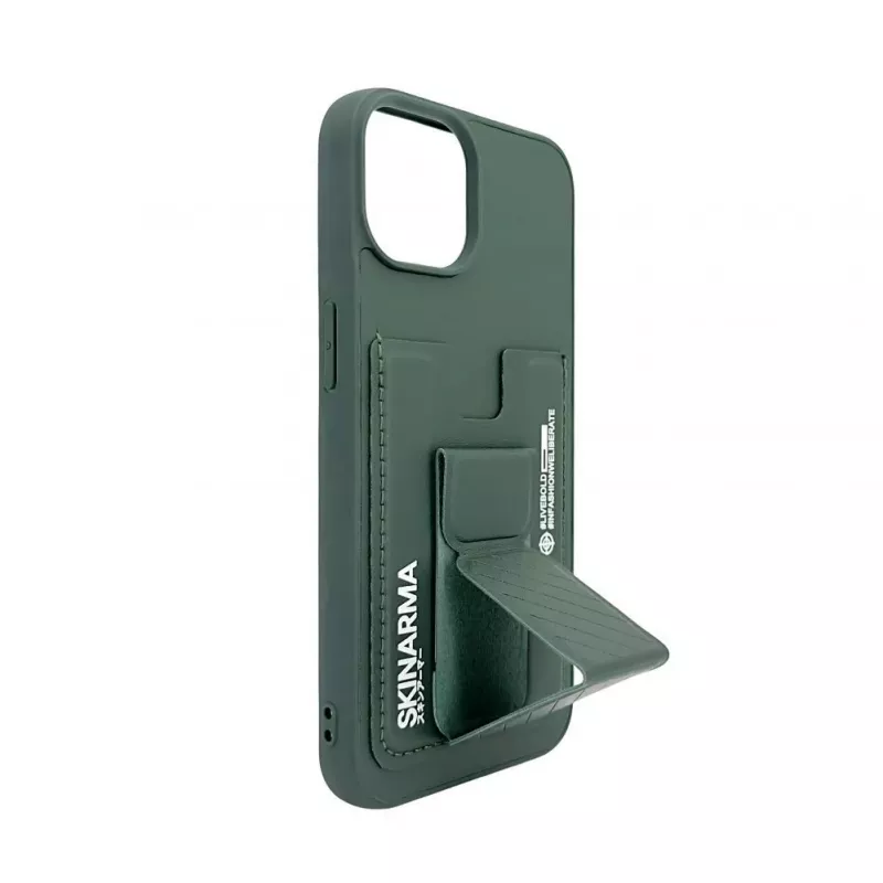 iLike Apple iPhone 14 Leather Hidden Pocket Stand Cover verde