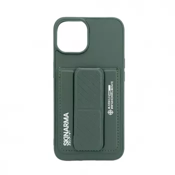 iLike Apple iPhone 15 capa de pele com bolso oculto e suporte verde