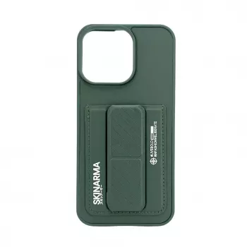 iLike Apple iPhone 15 Pro Max Leather Hidden Pocket Stand Cover verde