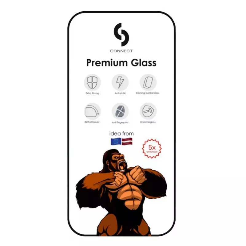 Connect Apple iPhone 15 Plus 3D Corning Gorilla Glass 5X Strong preto