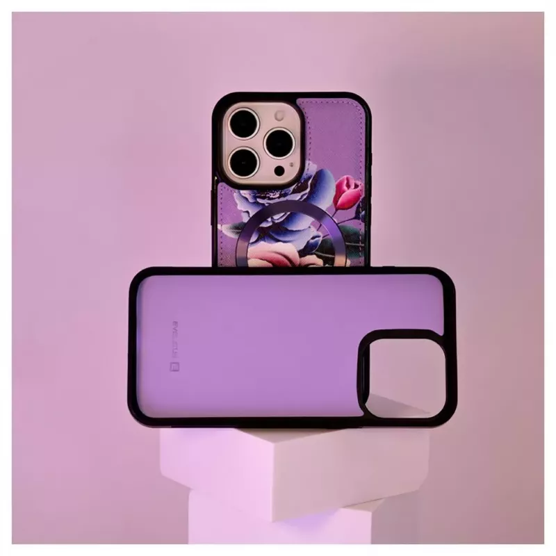 Capa carteira e slim Evelatus para Apple iPhone 15 Pro roxa