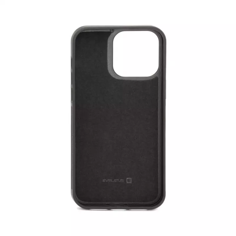 Capa multifuncional de carteira com pulseira em pele Evelatus para Apple iPhone 15 Pro Max preta