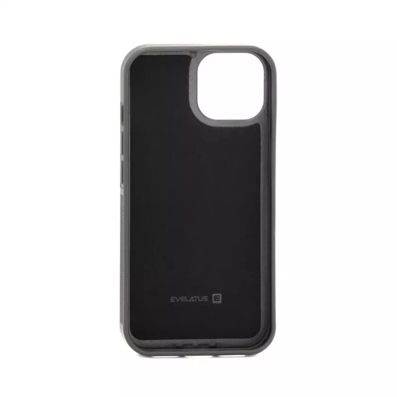Capa em pele Evelatus para Apple iPhone 14 com design de fecho flor preta