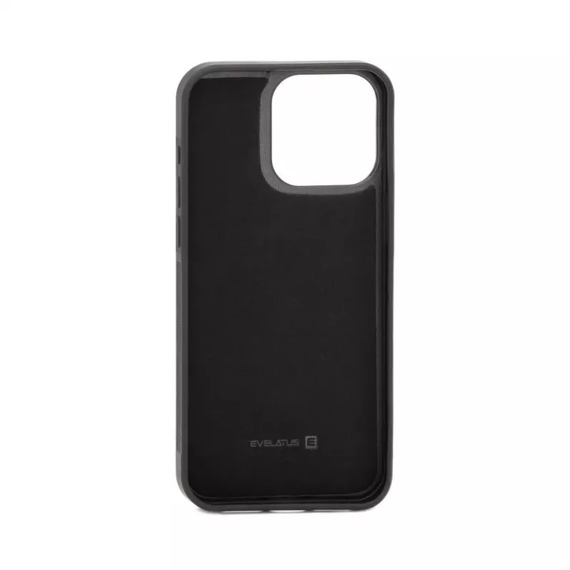 Capa em pele Evelatus para Apple iPhone 14 Pro com design de fecho flor preta